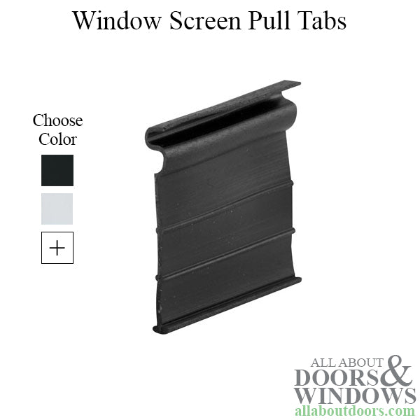 Window Screen Pull Tabs, Vinyl,  6 Pack - Choose Color - Window Screen Pull Tabs, Vinyl,  6 Pack - Choose Color