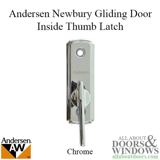 Andersen Frenchwood Gliding Door - Thumb Latch - Newbury - Inside LockChrome