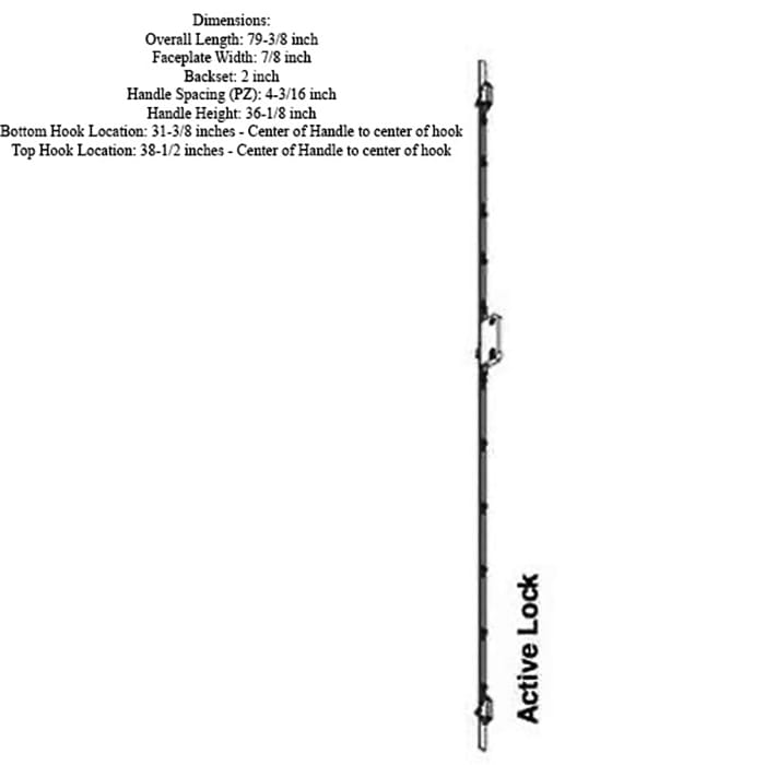 Andersen Active Multipoint Lock For French Wood Hinged Patio Doors Stainless Steel - Andersen Active Multipoint Lock For French Wood Hinged Patio Doors Stainless Steel