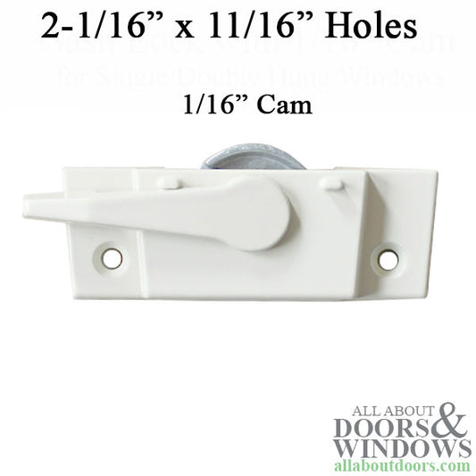 1/16" Cam Lock for Single/Double Hung Windows - Choose Color