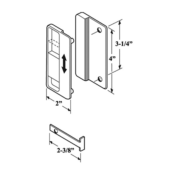 Non-Handed Latch & Pull for Sliding Screen Door - Black - Non-Handed Latch & Pull for Sliding Screen Door - Black
