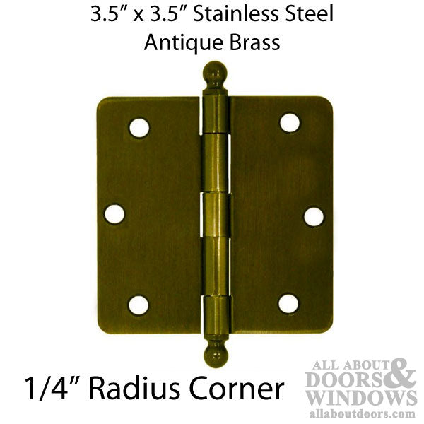 3.5 x 3.5 inch, 1/4 Radius Corners, Residential Hinges, Steel, Pair, Choose Color - 3.5 x 3.5 inch, 1/4 Radius Corners, Residential Hinges, Steel, Pair, Choose Color