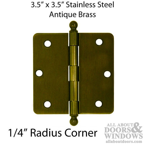 3.5 x 3.5 inch, 1/4 Radius Corners, Residential Hinges, Steel, Pair, Choose Color - 3.5 x 3.5 inch, 1/4 Radius Corners, Residential Hinges, Steel, Pair, Choose Color