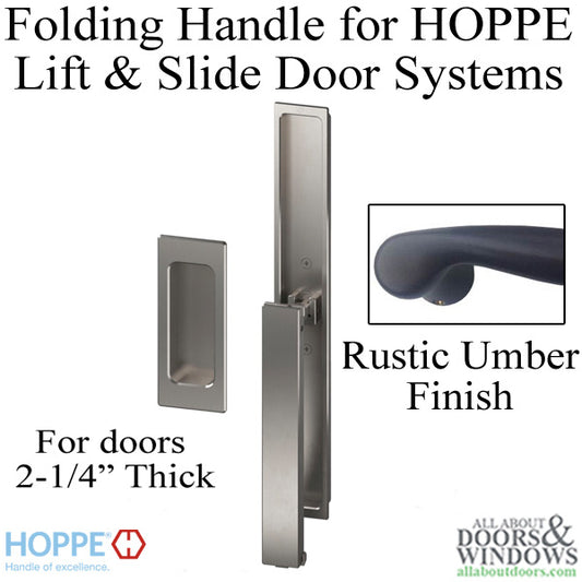 HOPPE Folding Handle and Pull for Lift and Slide Door System - Rustic Umber