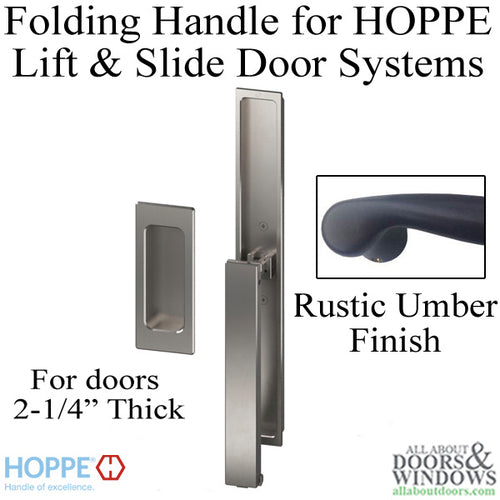 HOPPE Folding Handle and Pull for Lift and Slide Door System - Rustic Umber - HOPPE Folding Handle and Pull for Lift and Slide Door System - Rustic Umber