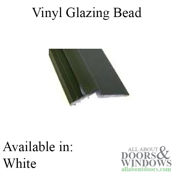 Vinyl Glazing Bead, Flat Shape 6' - White - Vinyl Glazing Bead, Flat Shape 6' - White