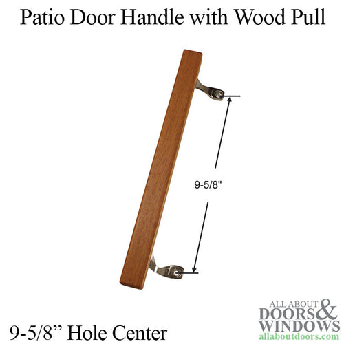 Wood Patio Door Handle, Metal Brackets - Wood Patio Door Handle, Metal Brackets