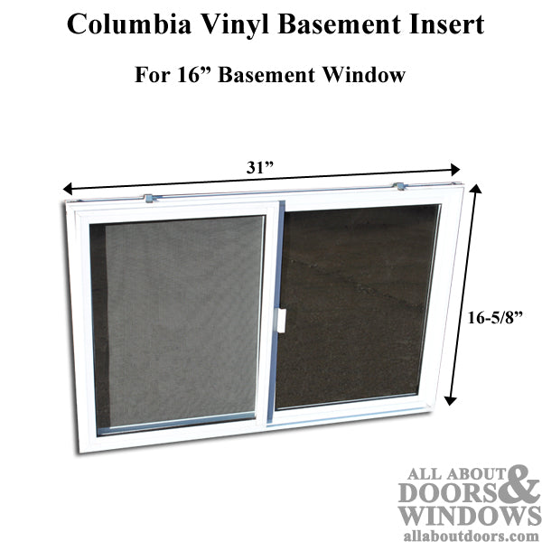 C-400-16 Vinyl Basement Window Insert, Dual Pane Glass - C-400-16 Vinyl Basement Window Insert, Dual Pane Glass