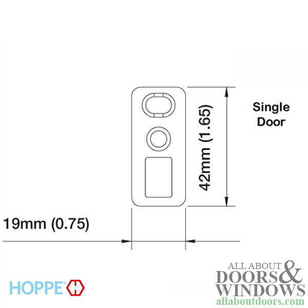 HOPPE Strike Plate Shootbolt for Single Door Brass - HOPPE Strike Plate Shootbolt for Single Door Brass