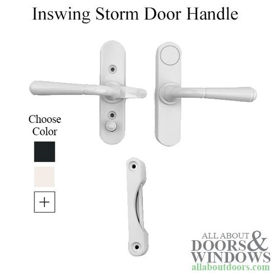 Inswing storm/screen door lever handle, Non-Keyed - Choose Color