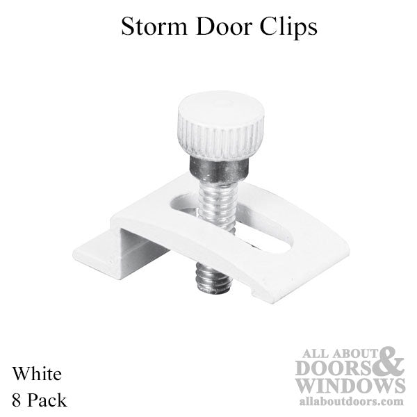 Storm Door Clips, 1/4” - White - Storm Door Clips, 1/4” - White