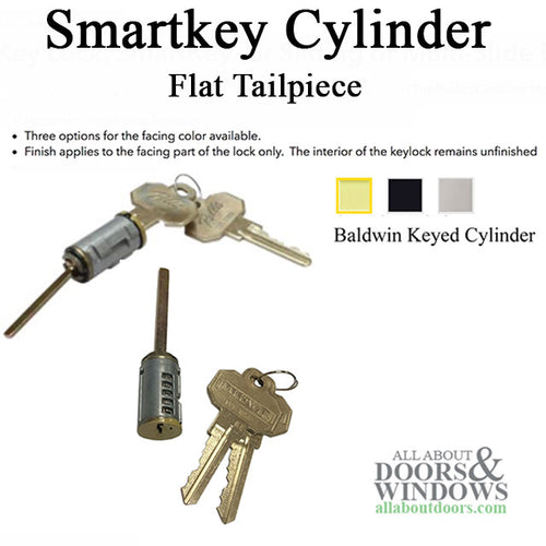 Baldwin Keyed Cylinder for Pella Spiere Handle Set, Kwikset Smart Key - Choose Color - Baldwin Keyed Cylinder for Pella Spiere Handle Set, Kwikset Smart Key - Choose Color
