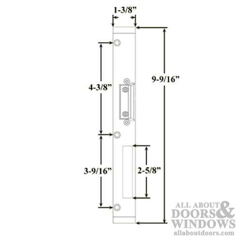 Raised Latch & Deadbolt Strike Plate - Left Hand - Raised Latch & Deadbolt Strike Plate - Left Hand