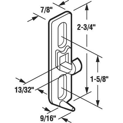 Diecast Strike/Keeper for Sliding Glass Door Face Mounted - Diecast Strike/Keeper for Sliding Glass Door Face Mounted