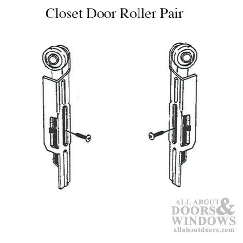 Closet Panel Door Roller Pair Top Hung 15/16 Inch Wheel - Closet Panel Door Roller Pair Top Hung 15/16 Inch Wheel