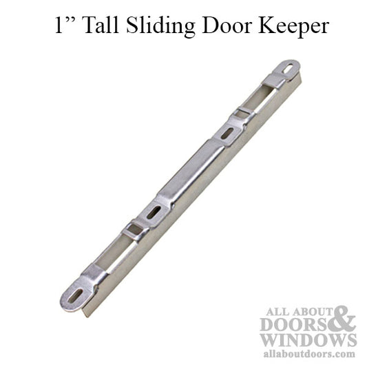 Narrow 5/8" Sliding Door Keeper, 1"  Raised Dual Point Strike - Stainless Steel