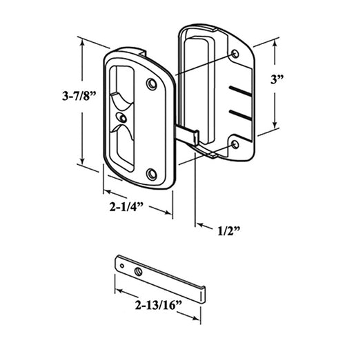 Non-Handed Latch & Pull for Sliding Screen Door - Black - Non-Handed Latch & Pull for Sliding Screen Door - Black