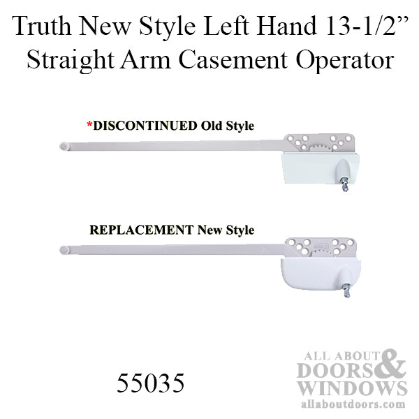 New Style Truth Ellipse Left Hand 13-1/2 Inch Straight Arm Casement Operator - Choose Color - New Style Truth Ellipse Left Hand 13-1/2 Inch Straight Arm Casement Operator - Choose Color