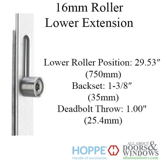 16mm Manual Gear, 35/92, Roller @ 29.53",  1" Deadbolt Throw