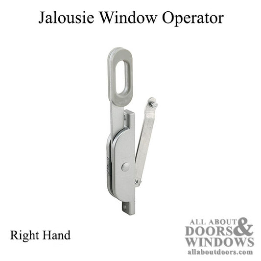 New Style Jalousie or Louver Window Operator, Lever, 3 Link, Right Hand - Aluminum
