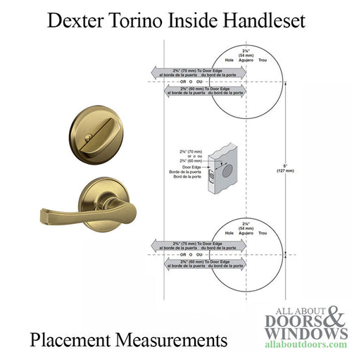 Dexter Torino JH59-609 Inside Handleset - Antique Brass - Dexter Torino JH59-609 Inside Handleset - Antique Brass