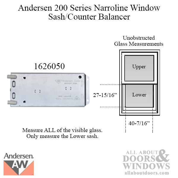 Andersen 200 Series Narroline Window Sash/Counter Balancer - 1331 - Andersen 200 Series Narroline Window Sash/Counter Balancer - 1331