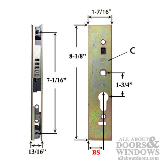 Certainteed Sliding Door Lock 22.5mm - Euro Style Multi 2-point Lock