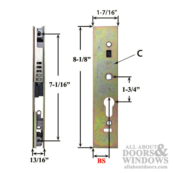 Certainteed Sliding Door Lock 22.5mm - Euro Style Multi 2-point Lock - Certainteed Sliding Door Lock 22.5mm - Euro Style Multi 2-point Lock