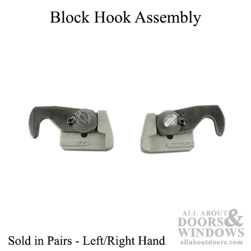 Block Hook Assembly Nylon Base with Aluminum Hook - Sold in sets only* - Block Hook Assembly Nylon Base with Aluminum Hook - Sold in sets only*