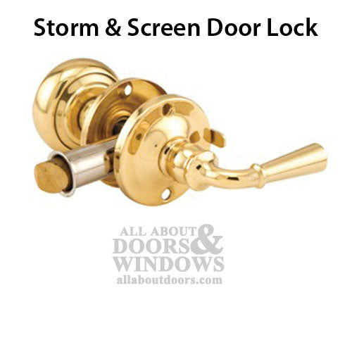 Peachtree IPD Screen Door Knob Lock - Polished Brass - Peachtree IPD Screen Door Knob Lock - Polished Brass