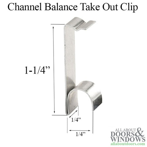 Take Out Clip,  Channel Balance, 1/4   Wide  x 1-1/4   Long - Take Out Clip,  Channel Balance, 1/4   Wide  x 1-1/4   Long