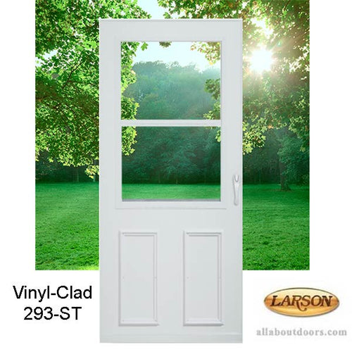 Larson Vinyl-Clad Self Storing Traditional Storm Door - Larson Vinyl-Clad Self Storing Traditional Storm Door