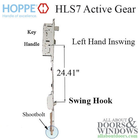 Hoppe HLS7 Swinghook - Shootbolt Active Gear, 45/92,  Hook @ 24.41" LHIS