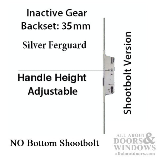 Inactive 35/92 Europa  Multipoint Lock for Passive Doors - Silver Ferguard