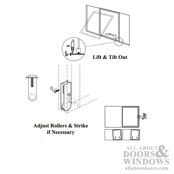 Bottom Mount Roller Assembly with 9/16 Inch Wheel for Sliding Screen Door - Bottom Mount Roller Assembly with 9/16 Inch Wheel for Sliding Screen Door