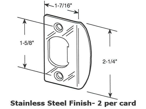 Latch strike - Standard - 1-5/8 Inch H c - Stainless steel (Each - Latch strike - Standard - 1-5/8 Inch H c - Stainless steel (Each