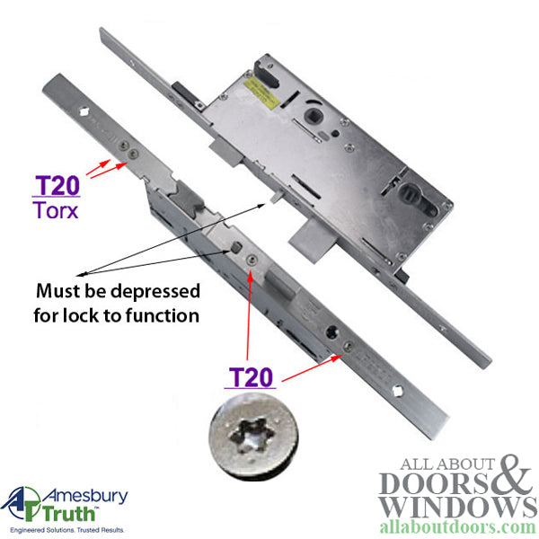 20mm P2000 Active 35/92 SPL Mortise Lock Body, American Version Gearbox - 20mm P2000 Active 35/92 SPL Mortise Lock Body, American Version Gearbox