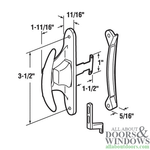 Non-Handed Latch & Pull for Sliding Screen Door - Black - Non-Handed Latch & Pull for Sliding Screen Door - Black