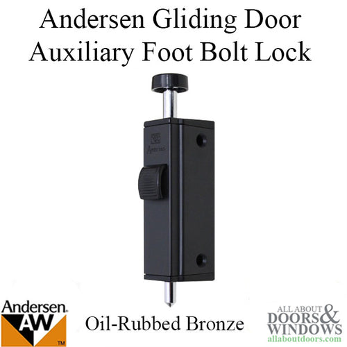 Andersen Auxiliary Foot Bolt Lock for Frenchwood Gliding Door - Oil Rubbed Bronze - Andersen Auxiliary Foot Bolt Lock for Frenchwood Gliding Door - Oil Rubbed Bronze