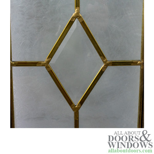 Curved Top, 2 Beveled Diamond, Glue Chip, Brass Caming - Curved Top, 2 Beveled Diamond, Glue Chip, Brass Caming