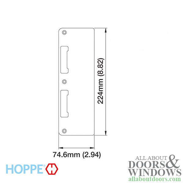 HOPPE Strike Plate Extra Wide Latch and Deadbolt Rustic Umber - HOPPE Strike Plate Extra Wide Latch and Deadbolt Rustic Umber