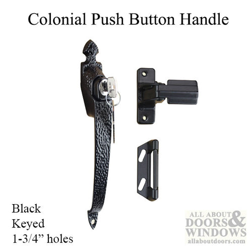 Colonial Push Button -  1-3/4 holes - Keyed  - Black - Colonial Push Button -  1-3/4 holes - Keyed  - Black