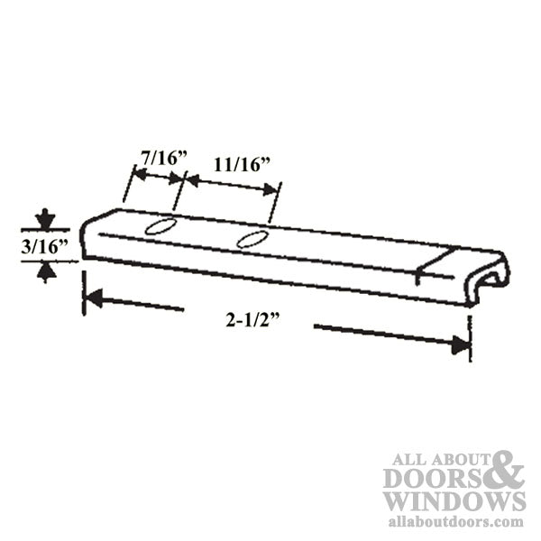 Pivot Bar, 2-1/2 inch,  2 holes Stamped Steel - Pivot Bar, 2-1/2 inch,  2 holes Stamped Steel