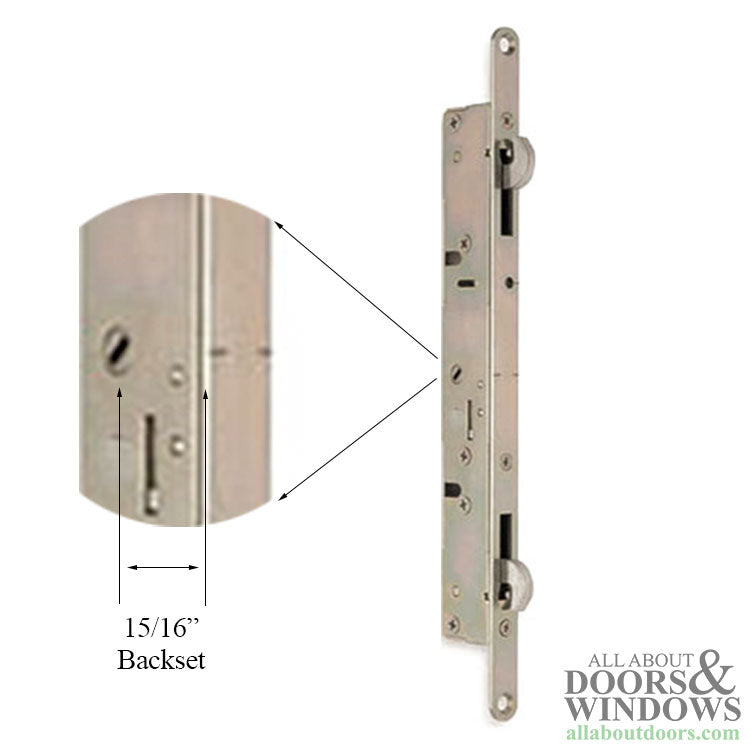 2-Point Double Hook for Sliding Door Lock Flat Faceplate Centered Latch Stainless Steel - 2-Point Double Hook for Sliding Door Lock Flat Faceplate Centered Latch Stainless Steel