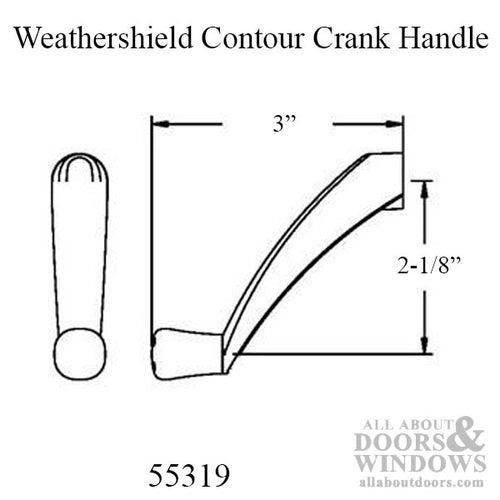 Weathershield Contour Crank Handle, 11/32 inch Spline - Gold - Weathershield Contour Crank Handle, 11/32 inch Spline - Gold