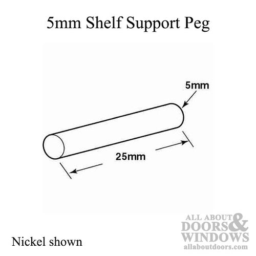 Shelf Support Pegs - 5mm - Shelf Support Pegs - 5mm