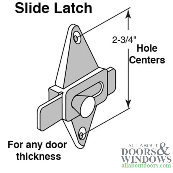 Slide Latch - 2-3/4 Inches - Hole Centers - Slide Latch - 2-3/4 Inches - Hole Centers