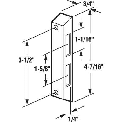 Keeper - Sliding Patio Door, Side Mount, Plastic - White - Keeper - Sliding Patio Door, Side Mount, Plastic - White