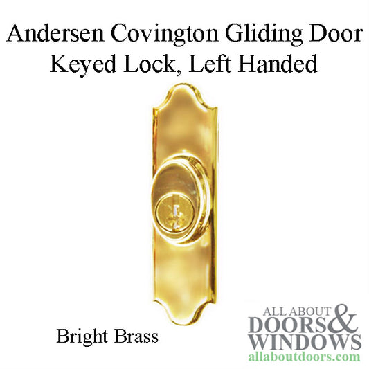 Andersen Gliding Door Keyed Lock, Covington - LH, Bright Brass