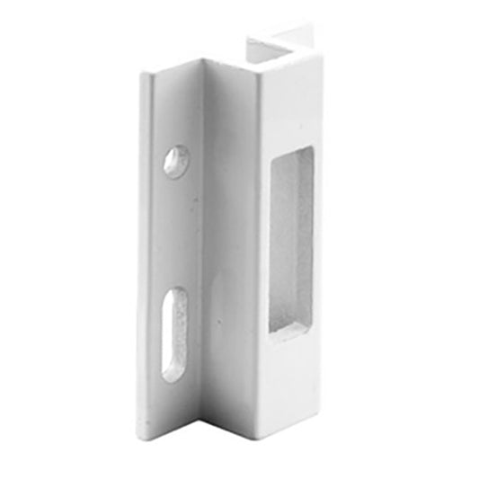 Patio Sliding Door Keeper Strike Plate with Hook Style Latch White